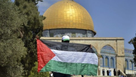Bandeira palestina em Jerusalém