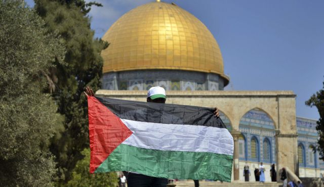 Bandeira palestina em Jerusalém